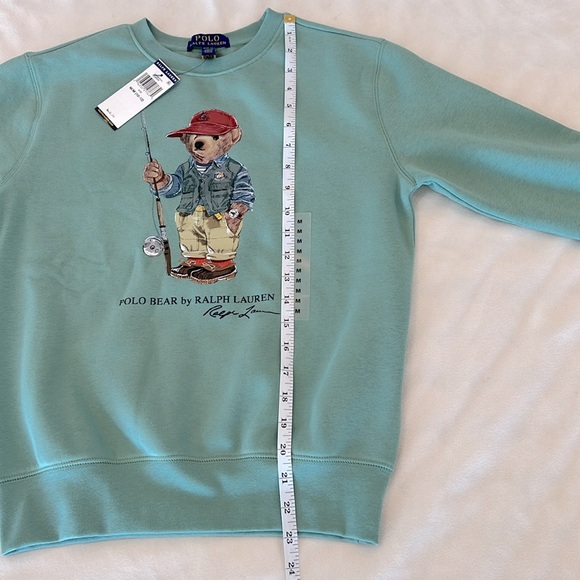 🎉Host Pick🎉Polo Ralph Lauren Sage Green Boys Fishing Polo Bear Sweatshirt - Picture 7 of 12